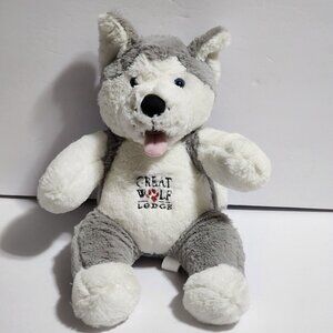 Animaland Great Wolf Lodge Gray & White Plush Wiley Husky Dog 2010 Nanco 15"